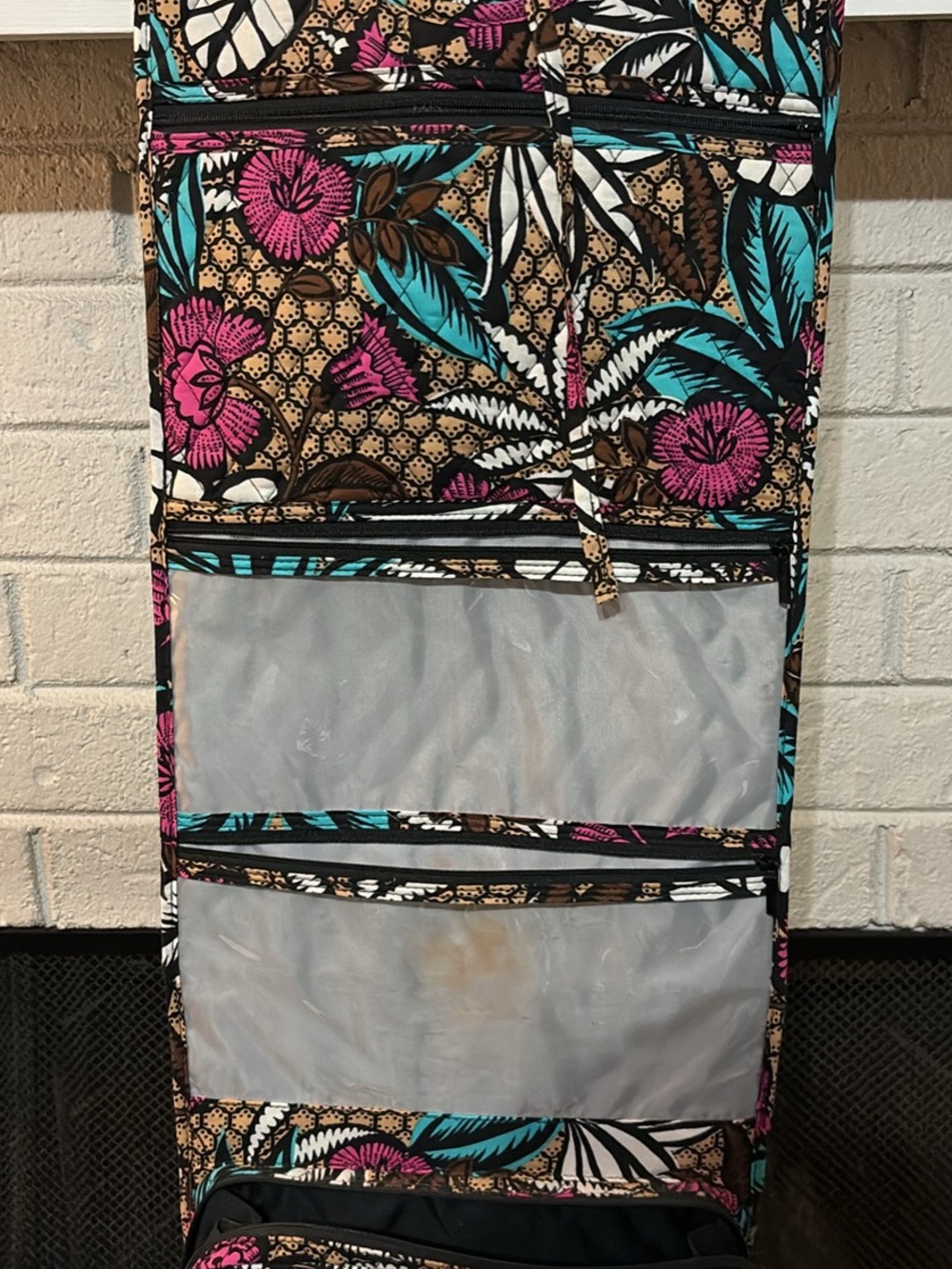 Vera Bradley Floral Hanging Organizer in Teal, Pink, Brown